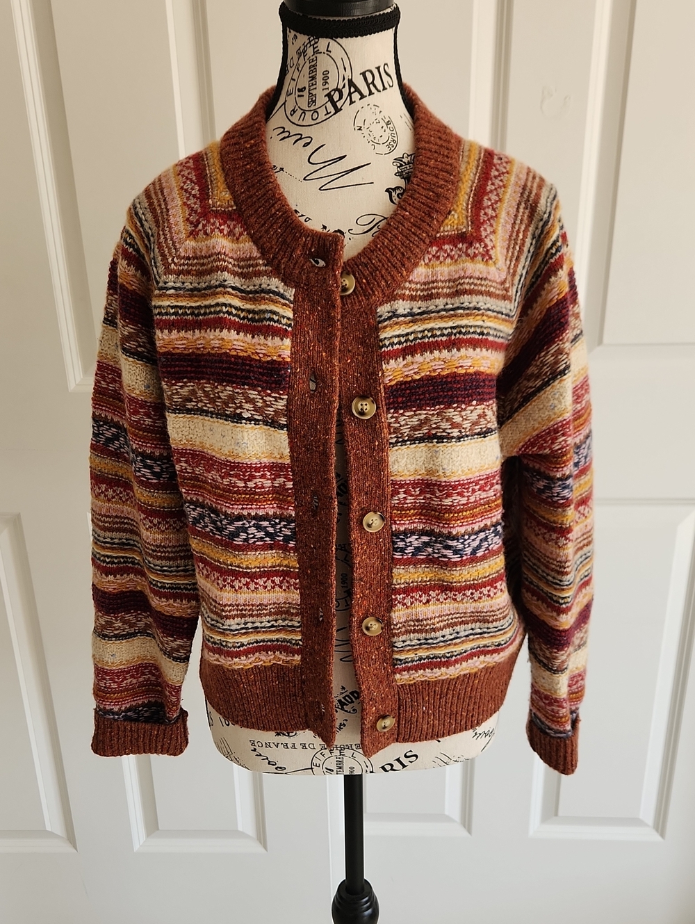 Faherty Marney Orchard Stripe Cardigan SZ M